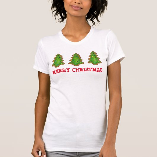 Vrolijke Kerstboom Suiker Koekje Feestelijke Vakan T-shirt (Voorkant)