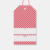 VROLIJKE KERSTBOOM typografie feestelijk rood Cadeaulabel (Achterkant)