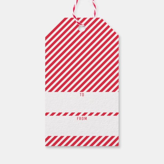VROLIJKE KERSTBOOM typografie feestelijk rood Cadeaulabel (Achterkant)