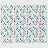 Vrolijke Kerstboom Vakantie Wintery Groen Cadeau Cadeaupapier (Vlak)