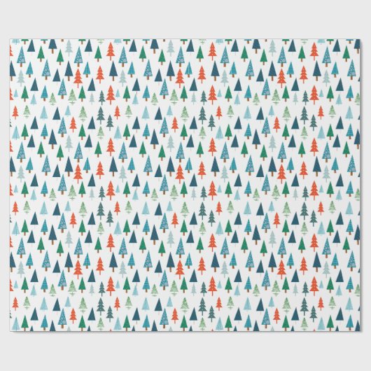 Vrolijke Kerstboom Vakantie Wintery Groen Cadeau Cadeaupapier (Vlak)