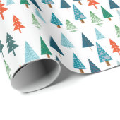 Vrolijke Kerstboom Vakantie Wintery Groen Cadeau Cadeaupapier (Rol Hoek)