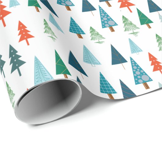 Vrolijke Kerstboom Vakantie Wintery Groen Cadeau Cadeaupapier (Rol Hoek)