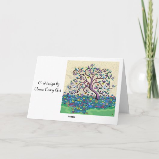 Vrolijke Kerstboom van het Leven Feestdagen Kaart (Achterkant)