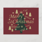 Vrolijke kerstboom versierd feestdagenkaart (Voorkant)