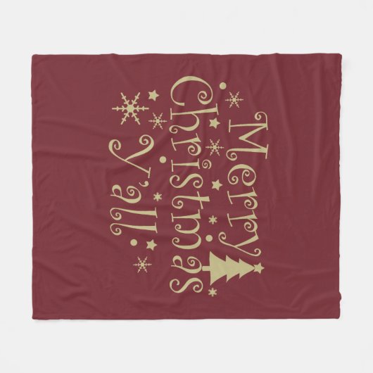 Vrolijke kerstboom versierd fleece deken (Voorkant (Horizontaal))