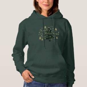Vrolijke kerstboom versierd hoodie