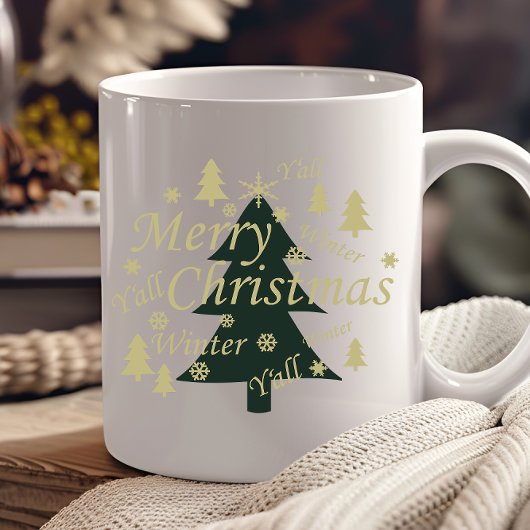 Vrolijke kerstboom versierd mok