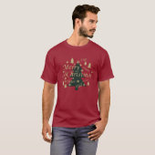 Vrolijke kerstboom versierd t-shirt (Voorkant volledig)