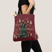 Vrolijke kerstboom versierd tote bag (Dichtbij)
