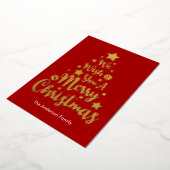 Vrolijke kerstboom vorm folie feestdagenkaart (Gedraaid)