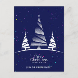 Vrolijke kerstboom wenst marine familie foto feestdagenkaart