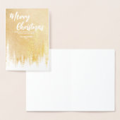 Vrolijke kerstboom winter Nacht bos Goud Folie Kaarten (Display)