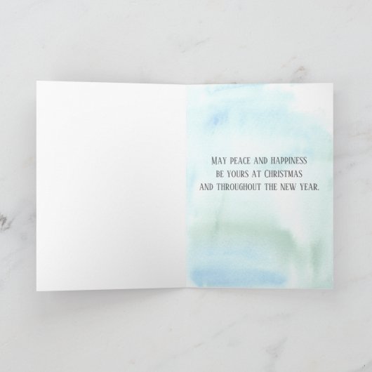 Vrolijke kerstboom wintersneeuw Waterverf Kaart (Binnen)