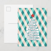 Vrolijke kerstboom - Woorden van Cheer Feestdagenkaart (Voorkant / Achterkant)