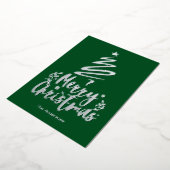 Vrolijke Kerstboom Zilveren Folie Kerst Kaart (Gedraaid)