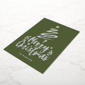 Vrolijke Kerstboom Zilveren Folie Kerst Kaart (Gedraaid)