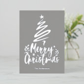 Vrolijke Kerstboom Zilveren Folie Kerst Kaart (Staand Voorkant)