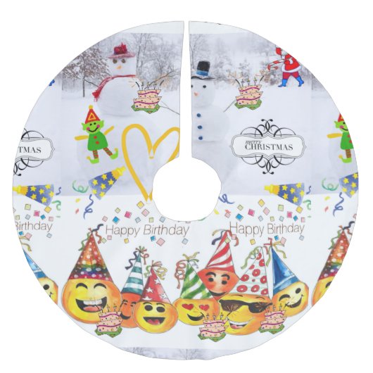Vrolijke kerstboomrok Happy Birthday Kerstboom Rok (Voorkant)