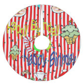 Vrolijke kerstboomrok Happy Birthday Kerstboom Rok (Voorkant)