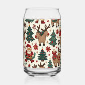 Vrolijke kerstborrel set blikvorm glas (Rechts)