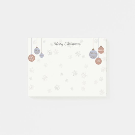 Vrolijke kerstbriefjes met ornamenten post-it® notes (Voorkant)