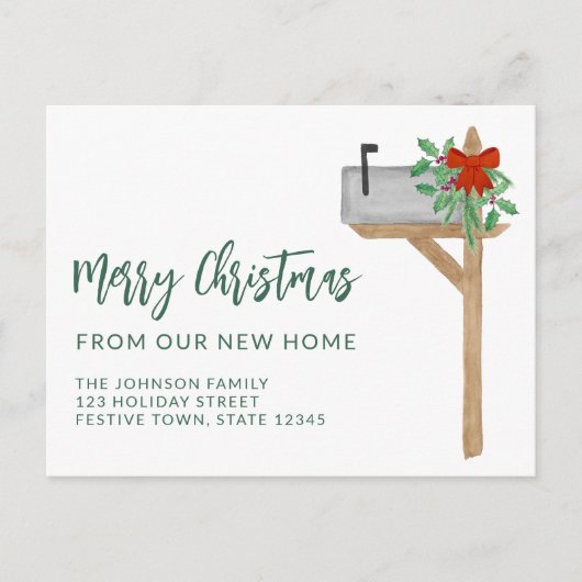 Vrolijke kerstbrievenbus aankondigingskaart (Voorkant)