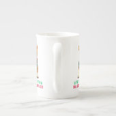 Vrolijke kerstbulldog porselein kop (Achterkant)