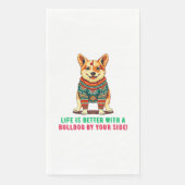 Vrolijke kerstbulldog servet (Voorkant)