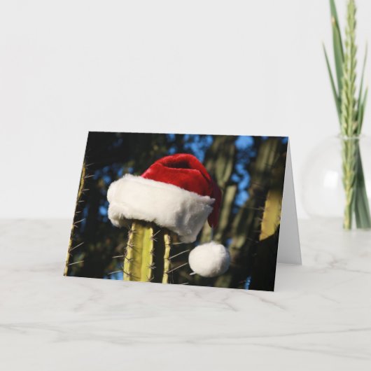 Vrolijke kerstcactus feestdagen kaart (Voorkant)