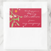 Vrolijke kerstcadeaubonnen voor bedrijven rechthoekige sticker (Tas)