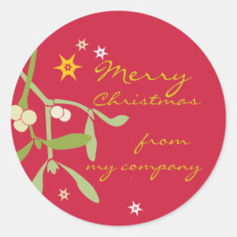 Vrolijke kerstcadeaubonnen voor bedrijven ronde sticker