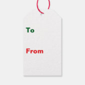 Vrolijke kerstcadeaus rond de boom cadeaulabel (Achterkant)