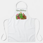 Vrolijke kerstcadeaus rond de boom schort (Voorkant)