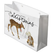 VROLIJKE KERSTCADEAUZAK MET DOE EN BULLDOG GROOT CADEAUZAKJE (Voorkant Gekanteld)