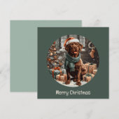 Vrolijke Kerstchocolade Labrador Retriever Hond Feestdagenkaart (Voorkant / Achterkant)
