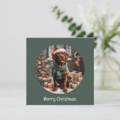 Vrolijke Kerstchocolade Labrador Retriever Hond Feestdagenkaart (Staand voorkant)