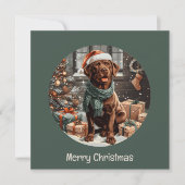 Vrolijke Kerstchocolade Labrador Retriever Hond Feestdagenkaart (Voorkant)