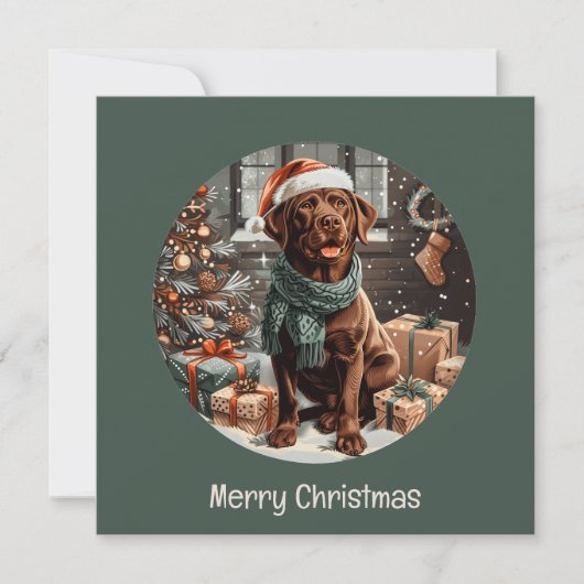 Vrolijke Kerstchocolade Labrador Retriever Hond Feestdagenkaart (Voorkant)