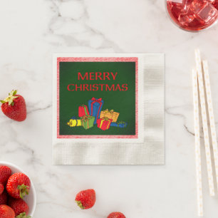 Vrolijke kerstcocktail servet