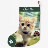 Vrolijke Kerstdag Schattigee Aangepaste Huisdier N Kleine Kerstsok (Achterkant)