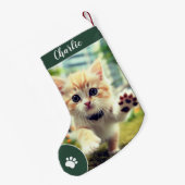 Vrolijke Kerstdag Schattigee Aangepaste Huisdier N Kleine Kerstsok (Achterkant (Hangend))
