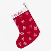 Vrolijke Kerstdag Sneeuwvlok Patroon Aangepaste Na Kleine Kerstsok (Achterkant (Hangend))