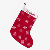 Vrolijke Kerstdag Sneeuwvlok Patroon Aangepaste Na Kleine Kerstsok (Voorkant (Hangend))