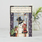 Vrolijke kerstdag - Snowman voor kinderen Feestdagenkaart (Staand voorkant)