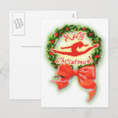 Vrolijke Kerstdans Dansers Gymnastiek Feestdagenkaart (Voorkant / Achterkant)