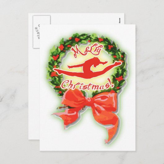 Vrolijke Kerstdans Dansers Gymnastiek Feestdagenkaart (Voorkant / Achterkant)