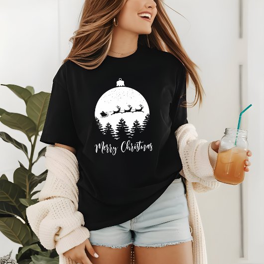 Vrolijke Kerstdecoratie Bauble Santa Rendier Tri-Blend Shirt