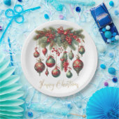 Vrolijke kerstdecoratie papieren bordje (Feest)