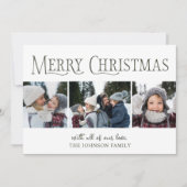 Vrolijke kerstdennen drie foto's feestdagenkaart (Voorkant)